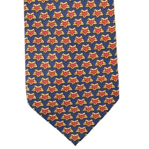 Gucci Made In Italy 100% Silk 3D Graphic Star Print Blue Red Yellow Stars Tie OS